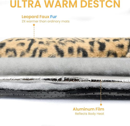 Self Warming Cat Pad for Cats and Dogs, Non Electric Thermal Pet Mat, Washable Soft Sleeping Mat with Non Slip Backing, Indoor & Sheltered Outdoor Use, 30 x 24 in, Brown/Black