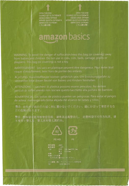 Amazon Basics Dog Poop Bags with Dispenser,Enhanced for Guaranteed Leakproof,Brazilian Mango Scented,Includes Leash Clip, Total 4860 Count, 15 Count (Pack of 324)