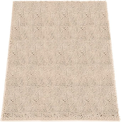 Absorbent Dog Door Mat for Muddy Paws, 60" x 48" Chenille Indoor Mats for Entryway, Trap Dirt Front Door Mat Indoor Entrance Washable Non Slip Soft Beige