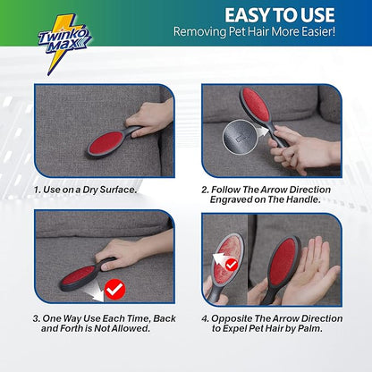 Lint Brush, Lint Remover, Pet Hair Remover, Clothes Brush, Magic Lint Remover Brush, Sheet and Carpet Cleaning Brush, 2-Sided and Reusable, No Need Lint Roller Refill.