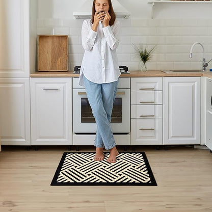 GRANNY SAYS Kitchen Mats for Floor, Kitchen Rugs Non Slip Washable, Runner Rugs for Kitchen Floor, 32" x 20", Stain Resistant Comfort Standing Mat Made of 100% Polypropylene, Black