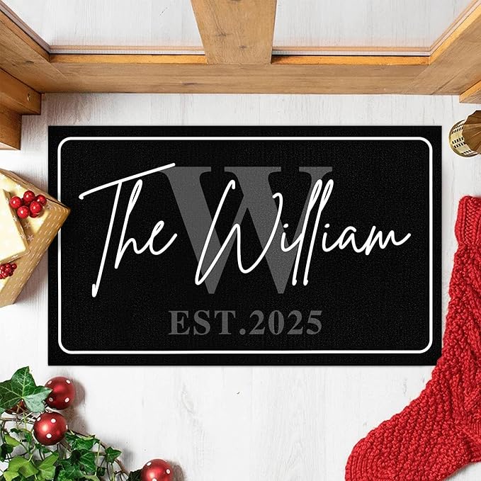 Custom Doormat with Family Name - Personalized Entryway Door Mat Front Door Mat for Outdoor Decor Entrance Mat Housewarming Gift with Anti-Slip Backing Design11