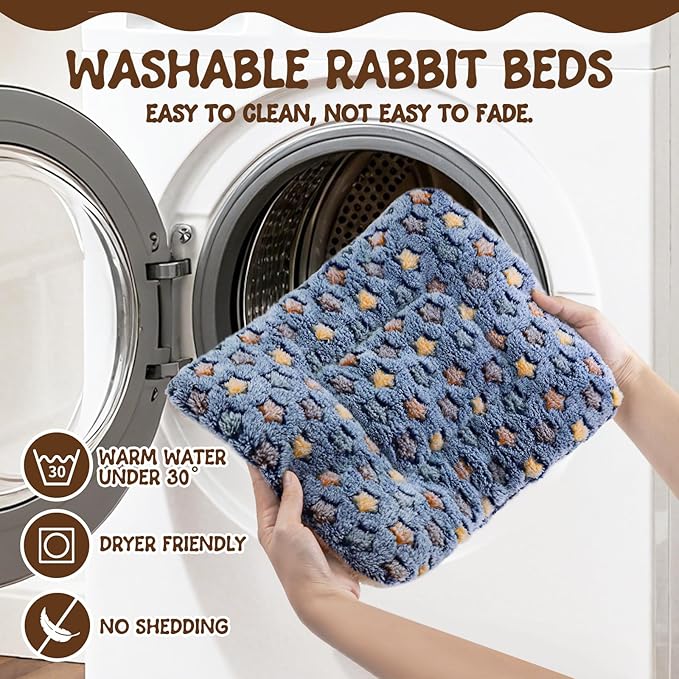 2 Pcs Guinea Pig Bed, Washable Rabbit Bunny Bed Mat Warm Small Animal Bed Pad Guinea Pig Pillow Pet Bed Mat for Chinchilla Hedgehog Ferret