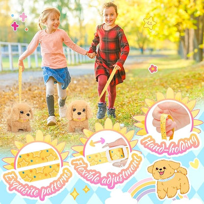 Tagitary Plush Toys Walking Dog Toys That Can Walk, Bark and Wag Tail,Interactive Electronic Pet Toys Puppy with Leash,Easter Christmas Birthday Gift for Toddlers Kids