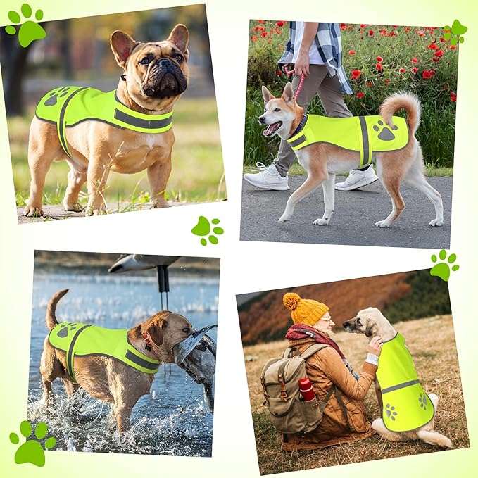 Candofly Reflective Dog Vest High Visibility Dog Hunting Vest Lightweight Safety Pet Jacket for Night Walking Camping (Neon Green, Medium)