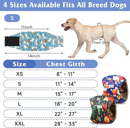 5 Pack Dog Diapers Male Reusable, Premium Belly Bands for Male Dogs, High Absorbing Dog Pee Wraps for Doggie in Incontinence or Excitable Urination and Training Flower L