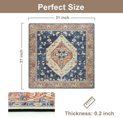 OJIA Stair Treads Non-Slip Square Capet Stair Treads Rubber Backing Stair Runner Anti-Slip Stair Landing Mat 31x31 Inch