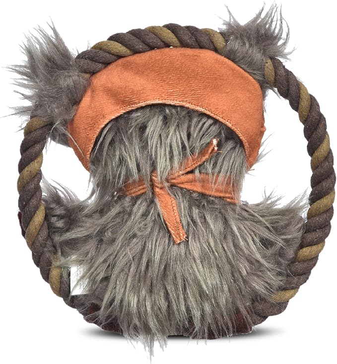 STAR WARS for Pets Dog Toy Ewok Plush Rope Frisbee Dog Toy | Plush Squeaky Pet Toy | Adorable Toys for All Dogs, Official Product