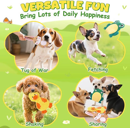 XIUGOAL Dog Toys to Keep Them Busy, 3 Pack No Stuffing Interactive Dog Toys with Crinkle, Squeaky Puppy Chew Toys for Small, Medium Breeds