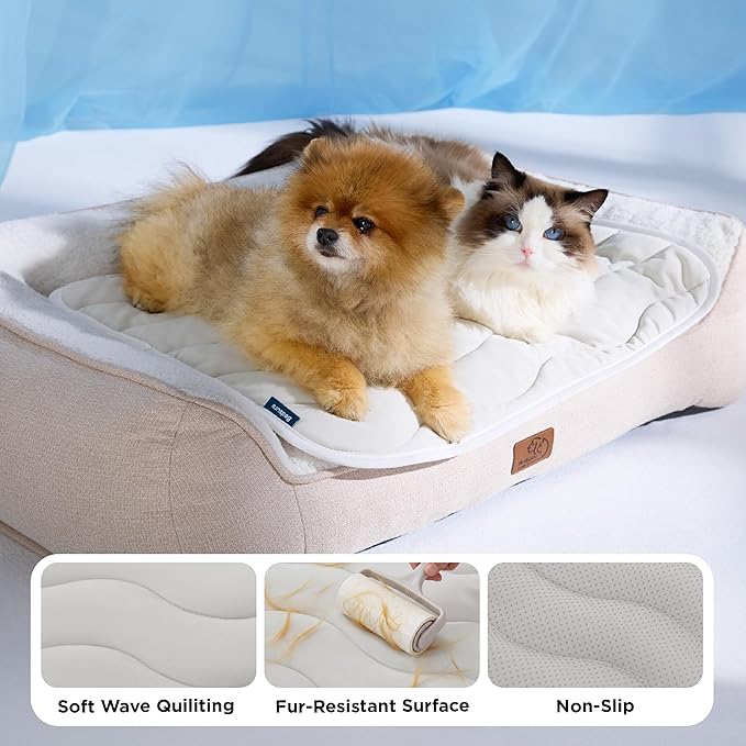 Bedsure Cooling Dog Mat Extra Large - Q-Max>0.4 XL Thin Breathable Cold Crate Pad Indoor for Pets with Chill Cool Fiber and Non-Slip Bottom，Portable Washable Kennel Mat in Outdoor Summer, 41x28, Grey
