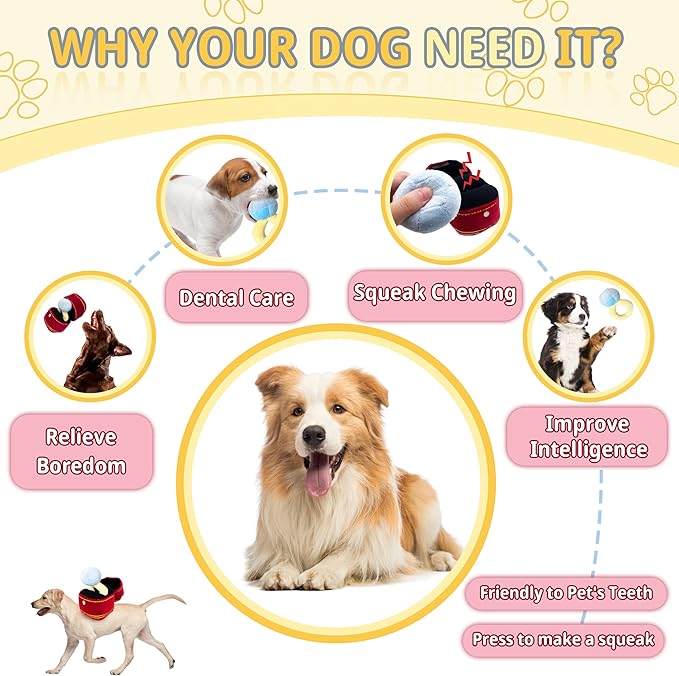 Valentines Dog Wedding Toy Engagement Plush Ring Box for Dog Birthday Gifts, Funny Plush Toys Squeaky Chew for Party Supplies
