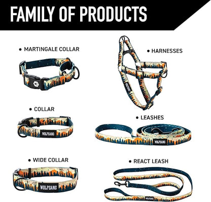 Wolfgang Heavy Duty, Adjustable Dog Collar with Quick Release Nylon Buckle for Walking & Training, Overland Print, Small