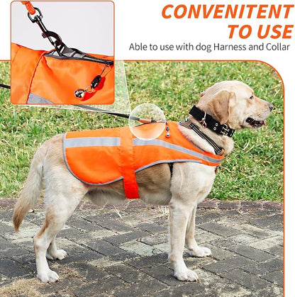 Reflective Dog Vest for Medium Large Breeds, High Visibility Dog Safety Vest with Removable Bell Keep Safe from Hunting, Training & Cars Accidents