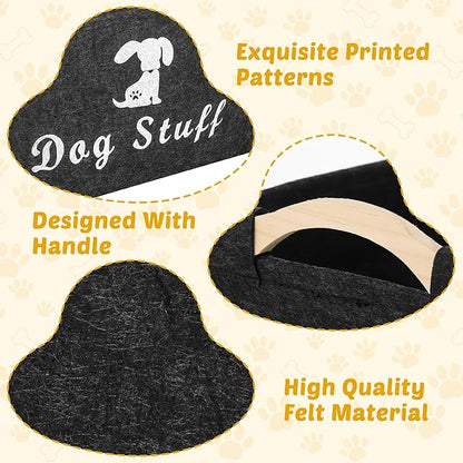 Dog Toy Basket, Felt Dog Toy Bin Box with Handle, Foldable Pet Toy Storage Container for Cat Puppy Toy (25×38×18 cm)