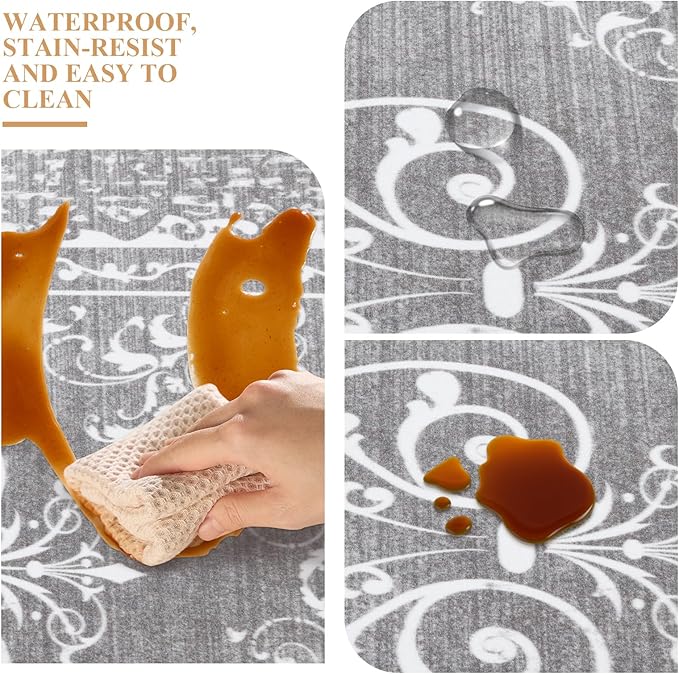 Ileading Anti Fatigue Kitchen Rugs Sets of 2 Cushioned Kitchen Mats for Floor Waterproof Kitchen Mat Set Non Slip Comfort Standing Mat for Kitchen, Office, Sink, Laundry
