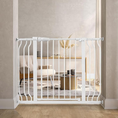 BalanceFrom Easy Walk-Thru Baby and Pet Safety Gate with Hold-Open and Auto-Close – Adjustable Steel Barrier for Stairs, Doorways, and Hallways, No Drilling Installation