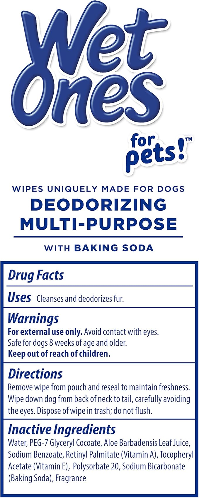 Wet Ones for Pets Desmellizing Multi-Purpose Dog Wipes with Baking Soda Dog Desmellizing Wipes for All Dogs in Tropical Splash Scent, Wet Ones Wipes for Desmellizing Dogs (Pack of 1,100 Count Total)