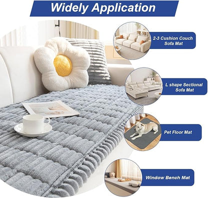 LiveGo Pet Couch Cover Dogs Washable Non-Slip Couch Protector Pet Friendly Dog Mat for Couches and Sofas (Light Gray, 70x150 cm/27.6x59.06 in)