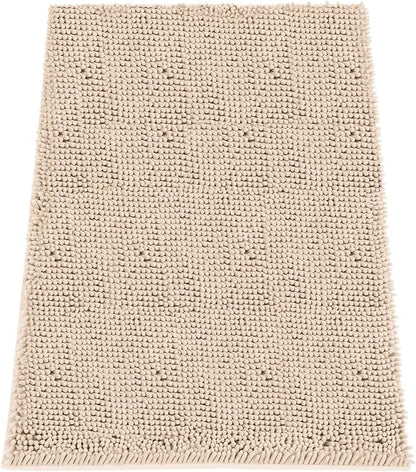 Absorbent Dog Door Mat for Muddy Paws, 60" x 36" Chenille Indoor Mats for Entryway, Trap Dirt Front Door Mat Indoor Entrance Washable Non Slip Soft Beige