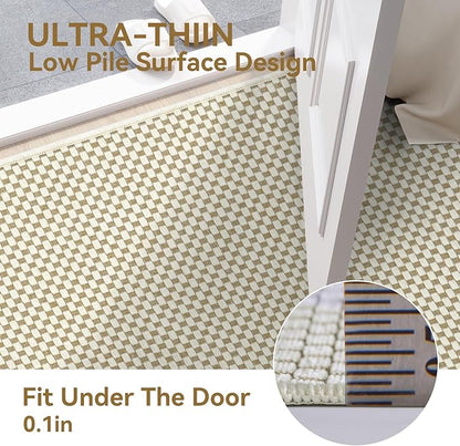 2x5 ft Hallway Runner Rug Boho Woven Washable Long Kitchen Runner Rugs Mat Non Slip, Soft Entryway Laundry Hall Runner Floor Carpet for Indoor Backdoor Bedroom Kitchen Living Room, Beige