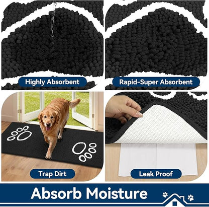 Bcoimo Super Absorbent Dog Door Mat, 60"*24" Anti Slip Mat for Muddy Paws, Pet Rugs for Dirty Paws Washable That Absorbs Moisture and Dirt, for Dog Cage and Pet Resting Carpet