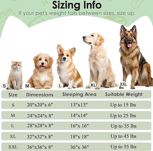28in Large Dog Bed, Medium Size Dog and Cats, Calming Donut Bed for Puppy and Kitten, Washable Round Fluffy Pet Bed (Green)