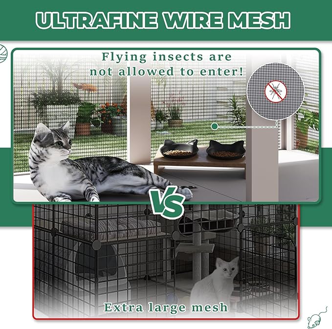 Large Window Catio Cat Window Box, Expandable Cat Catio for Indoor Cats, Outdoor Enclosure with 4 Platforms, 3 Doors for Sunbathing, Napping, Overlooking, All Weather Use