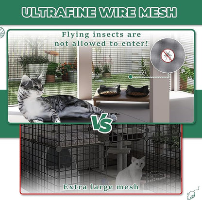Large Window Catio Cat Window Box, Expandable Cat Catio for Indoor Cats, Outdoor Enclosure with 4 Platforms, 3 Doors for Sunbathing, Napping, Overlooking, All Weather Use