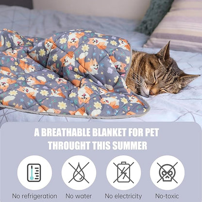 Leekalos Dog Cooling Mat - Summer Pet Cooling Pad for Cats & Dogs, Portable & Home Use