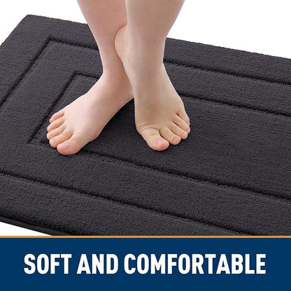 Smiry Dog Door Mat for Muddy Paws, Absorbs Moisture and Dirt, Low-Profile Entryway Mat with Non-Slip Backing, Entry Indoor Outdoor Doormat for Inside Floor (36x24 Inches, Dark Grey, Bordered)