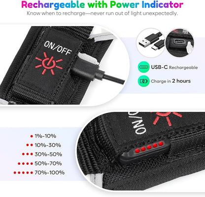 Light Up Dog Harness LED USB-C Rechargeable with Battery Indicator, Lighted Glow in The Dark Dog Harness Adjustable No-Pull Vest for Small Dogs, 7 Lighting Modes for Night Safety