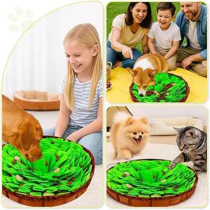 Snuffle Mat for Dogs 19"x19", Adjustable Dog Slow Feeder Bowl, Interactive Dog Enrichment Puzzle Toys, Foraging Sniff Treat Mat Mental Stimulation for Puppy Small Medium Large Breed Dogs Cats
