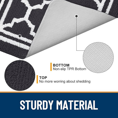 Buganda Indoor Door Mat, Dirt-Resistant and Absorbent Doormat, Anti-Slip, Low Profile Floor Mats for Inside Entryway, Front, and Back Door Entrance (36x24 Inches, Dark Grey)