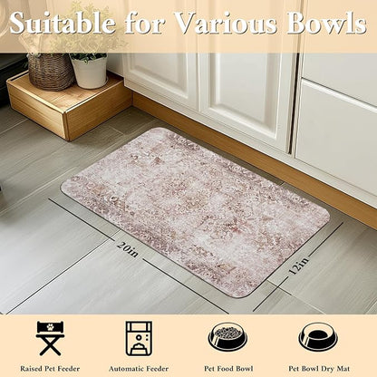 Dog Food Mat for Floors Waterproof Quick Dry Pet Placemat Cat Feeding Bowls Mats for Food and Water, Eco-Friendly Dog Accessories Diatomite Pets Supplies 12" X 20"