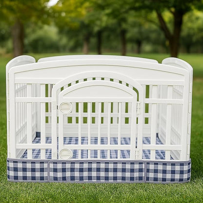 Dog Playpen Bottom Pad Fits for 36 Inch 4 Panels Exercise Pet Playpen, Dog Crate Pad Puppy, Hoop and Loop Design (Note: Playpen Not Included). (BlackCheckered)
