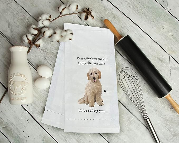 E&S Pets 711-134 Goldendoodle Kitchen Towel, Off-white