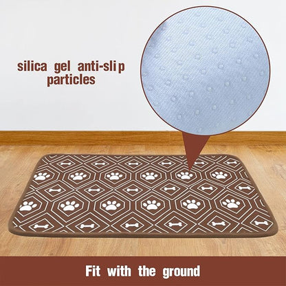 KOOLTAIL Dog Mat for Food and Water Bowls, 2 Pack Waterproof Pet Feeding Mat for Floors, Non Slip Mat for Puppy Cats