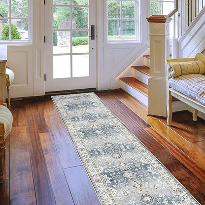 HY HAO YUN LAI Non Slip Runners for Hallways,Washable Rug,Long Ultra Soft Kitchen, Non Shedding Accent Farmhouse (Grey, 2 X 10)