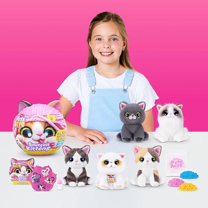 Pets Alive Smitten Kittens Series 2 (Calico Cat) by ZURU – Interactive Plush Cat Toy with 10 Sounds, Surprise Unboxing, Soft Collectible Pet for Ages 3+