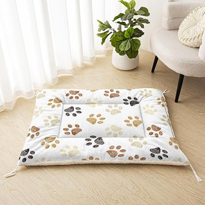 Dog Cat Bed Mat Ultra Soft Fluffy Pet Bed Washable Fashion Dog Crate Beds Comfy Comfy Pet Sleeping Pad Suitable for Pet Raised Bed(42"x32",Woof)