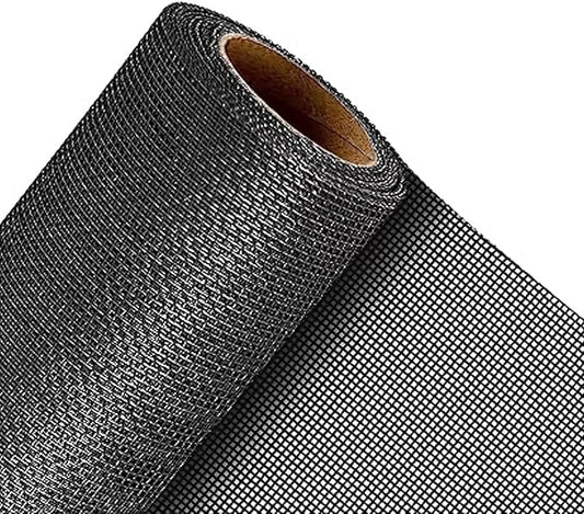 QWR Pet Proof Window Screen and Screen Door Replacement, 48"x 360" Upgraded Durable Thickened Vinyl Coated Wire-Like Mesh for Sliding Screen Door,Patio,Windows(Rolled Package Without Tool Kit)