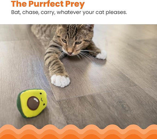 Catstages Lil' Avocato Cat Toy, Interactive Plush Avocado with Catnip, Kicker & Chew Toy for Indoor Cats, Encourages Active Play, Mental Stimulation, Dental Health, and Solo Fun, Green (Pack of 2)