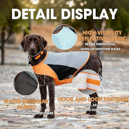 Nanaki Reflective Dog Vest-High Visibility Orange Dog Hunting Vest, Safety Gear for Outdoor Activities Walking Hunting Hiking