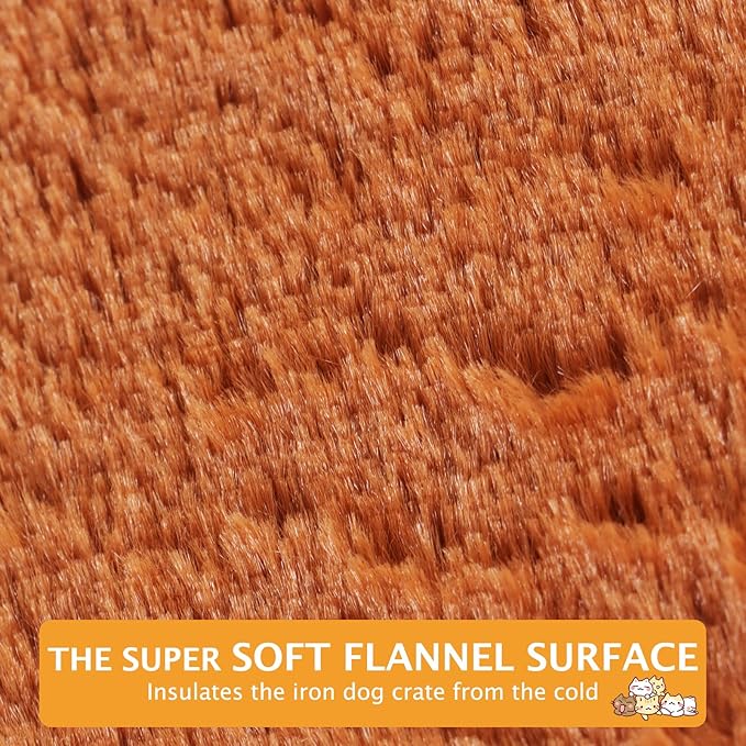 Reversible Dog Bed Mat with Plush and Corn Velvet,Soft Warm Pet Cushion, Dual Purpose Washable Sleeping Mattress Bed for Small Medium Large Dog and Cat XB004 (24"x18", Orange)