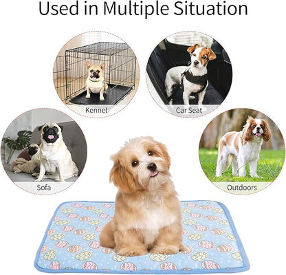 NACOCO Pet Cooling Mat Cat Dog Cushion Pad Summer Cool Down Comfortable Soft for Pets and Adults (M, Blue)