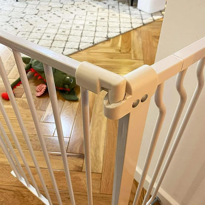 BalanceFrom Easy Walk-Thru Baby and Pet Safety Gate with Hold-Open and Auto-Close – Adjustable Steel Barrier for Stairs, Doorways, and Hallways, No Drilling Installation