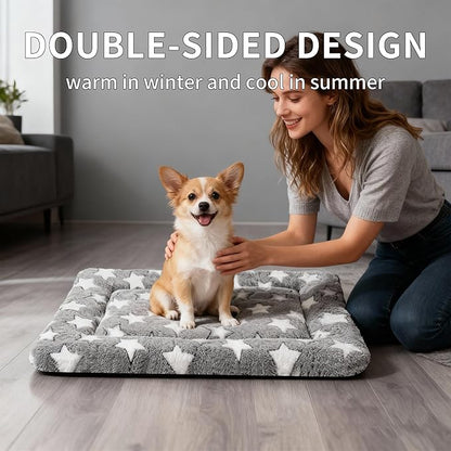 Dog Bed Mat - Comfortable Kennel Pad, Multi-Purpose Crate Bed for Dogs & Cats, Soft Support (Gray, S(24 * 18 * 1.5))