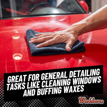 Chemical Guys Workhorse Professional Grade Microfiber Towels for Cars - Black 16x16 Inch Microfiber Cleaning Cloths for Home & Pet Drying, Soft & Scratch-Free, Drying & Cleaning, 3 Count (Pack of 2)