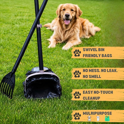 T-shirt Biodegradable Black Plastic Bag (600 ct.) Small Can Liners Thank You Grocery Shooping Size Doggy Poop Bags Compatible with Arm & Hammer Swivel Bin & Rake pooper scooper Multipurpose Bags