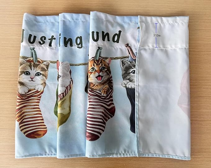 Just Hanging Around Kitties Cats Window Curtain Valance for Decorative Privacy Rod Pocket 52 X 16 Inches
